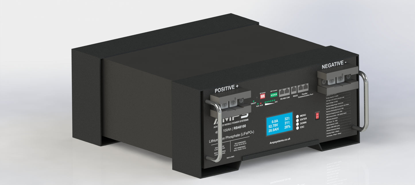 RB48100 | RB48150 - 48V 100Ah or 150Ah Stack / RACK Batteries 16S 5.12kWh | 7.68kWh