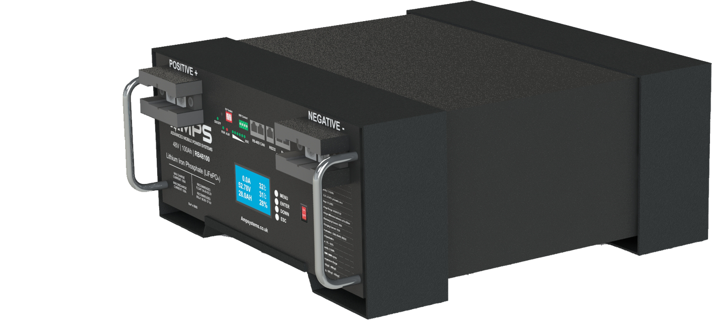 RB48100 | RB48150 - 48V 100Ah or 150Ah Stack / RACK Batteries 16S 5.12kWh | 7.68kWh