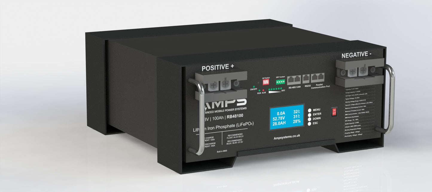RB48100 | RB48150 - 48V 100Ah or 150Ah Stack / RACK Batteries 16S 5.12kWh | 7.68kWh