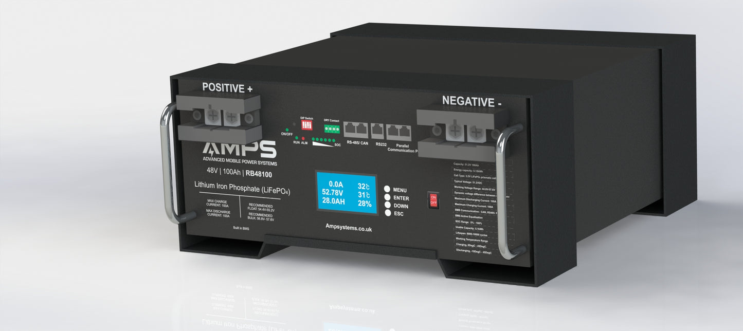 RB48100 | RB48150 - 48V 100Ah or 150Ah Stack / RACK Batteries 16S 5.12kWh | 7.68kWh