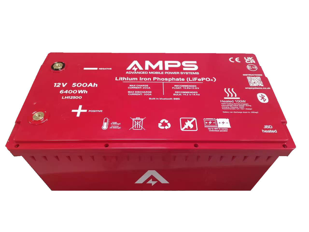 Heated 12V 100Ah / 200Ah | 36V 50Ah | 48V 125Ah LiFePO4  LH Series (5 Year Warranty) w/ Bluetooth