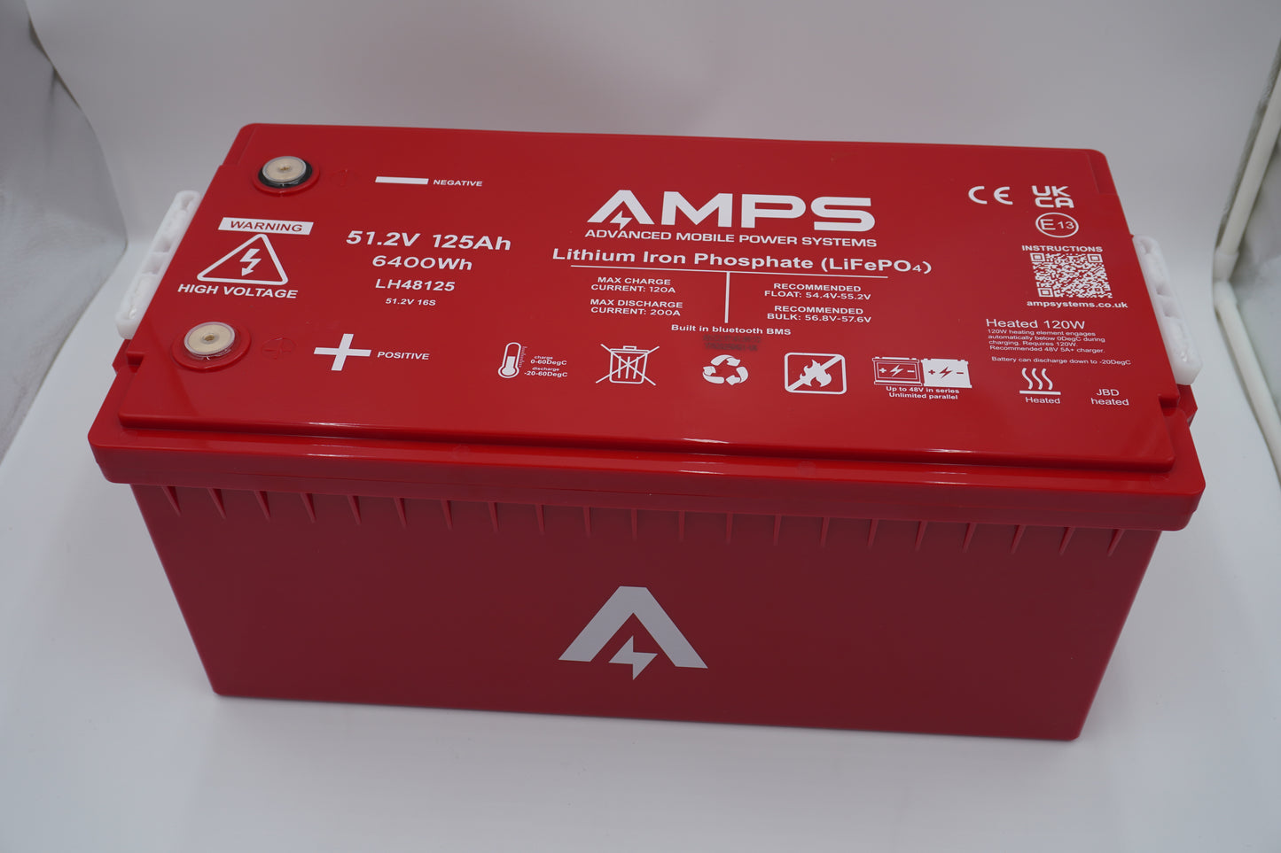 48V 125Ah LiFePO4 battery w/ heater and bluetooth