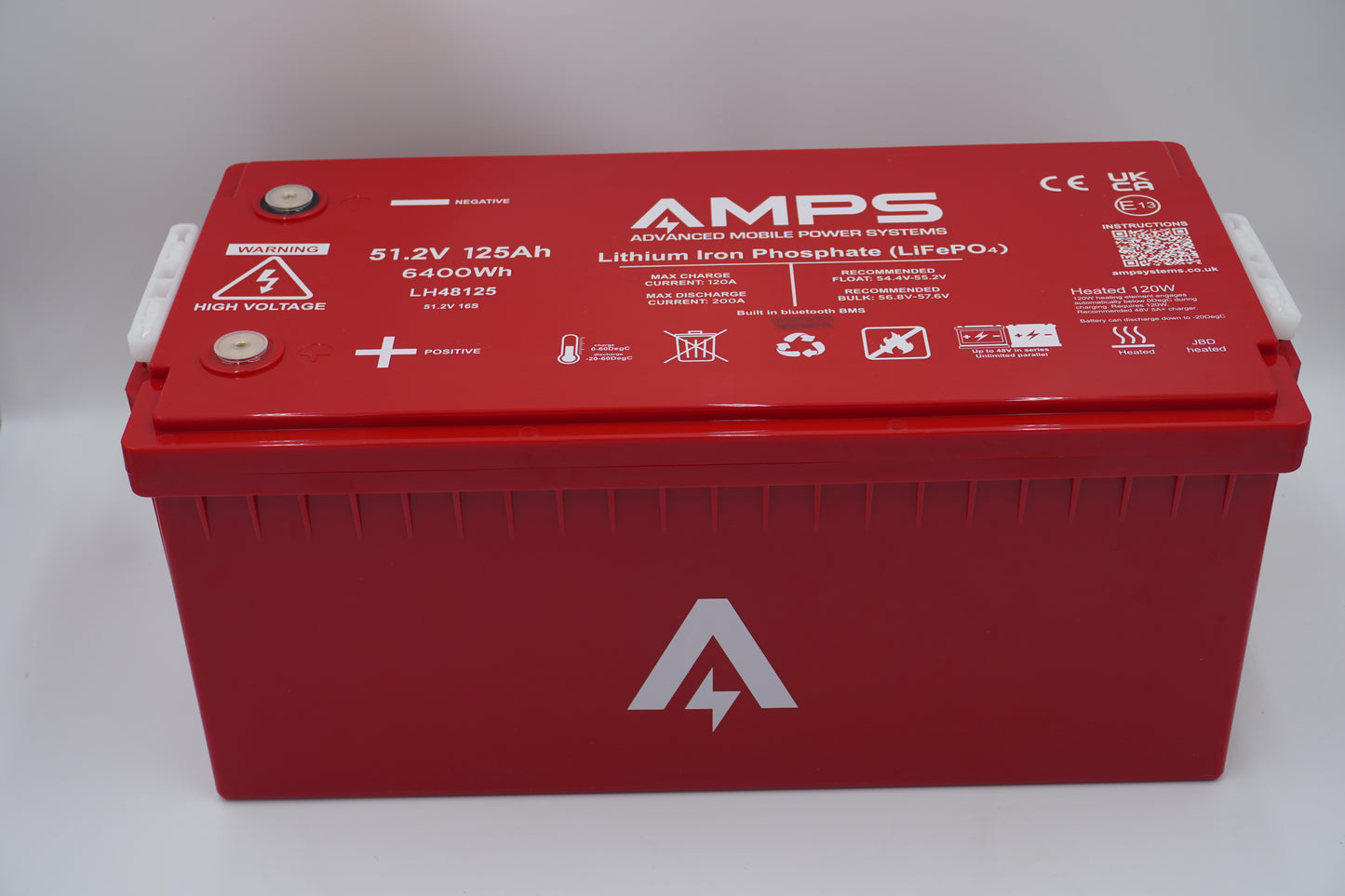 48V 125Ah LiFePO4 battery w/ heater and bluetooth