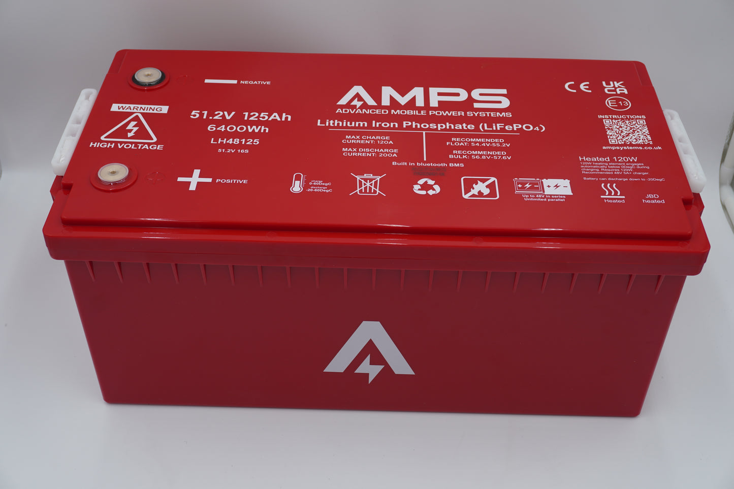 48V 125Ah LiFePO4 battery w/ heater and bluetooth