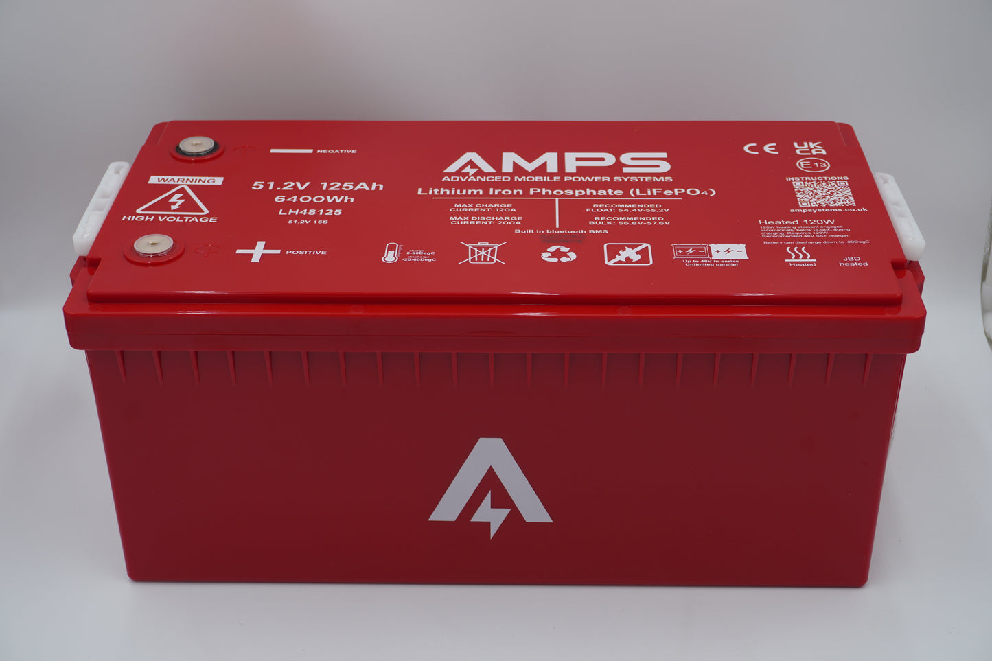 48V 125Ah LiFePO4 battery w/ heater and bluetooth