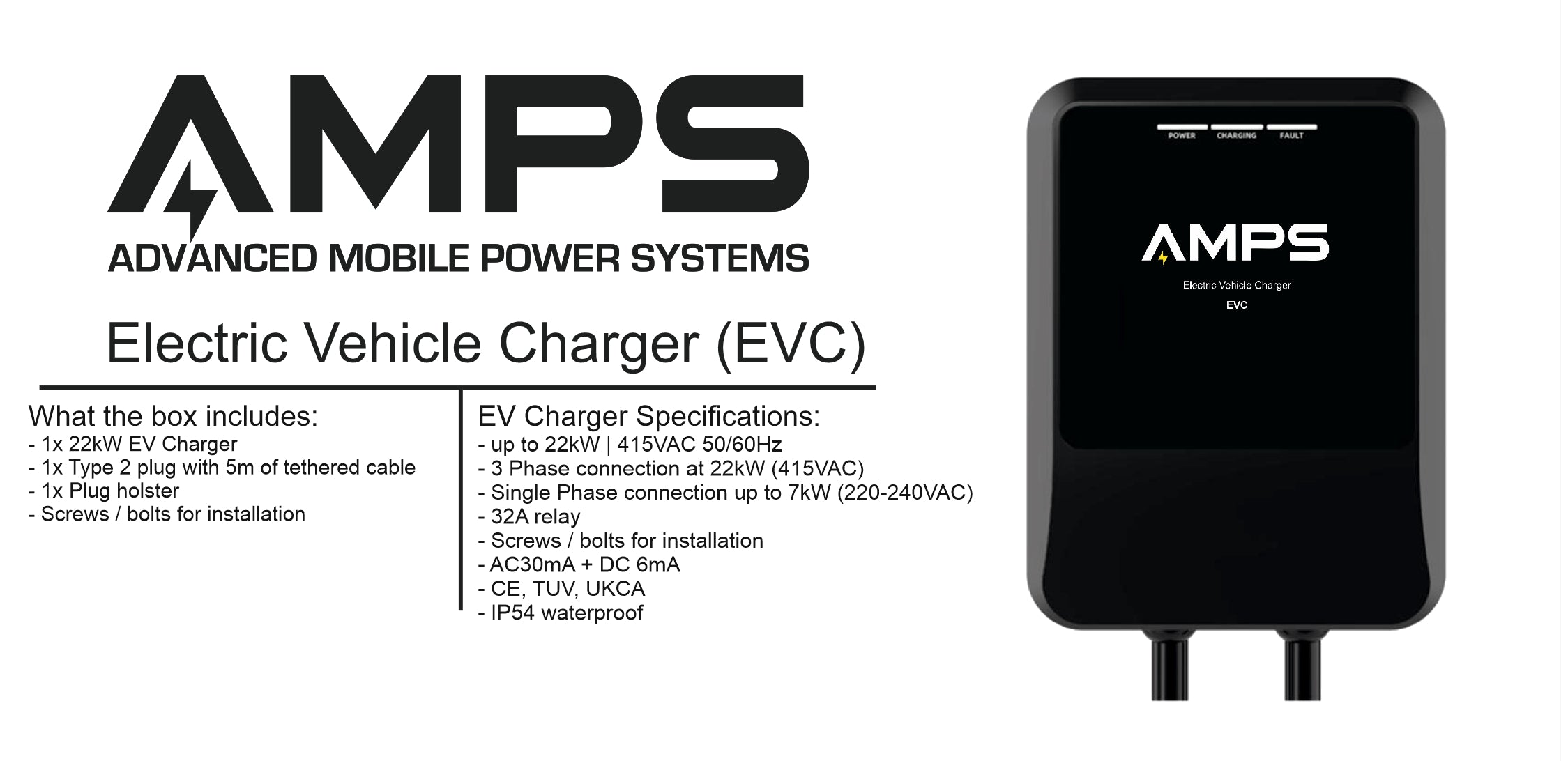 Electric Vehicle Charger EVC- 22kW - Type 2
