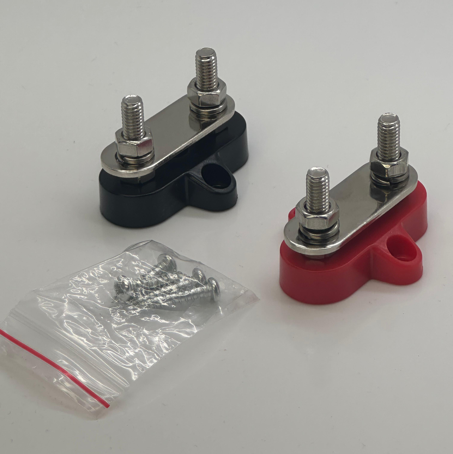 2 way busbar Red / Black Pair 6mm bolts
