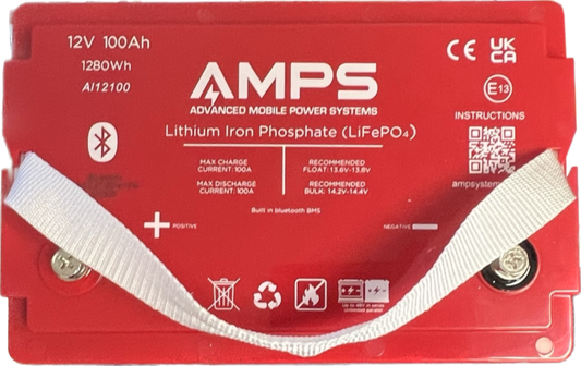 12V 100Ah LiFePO4 - Lithium Iron Phosphate Battery w/ Bluetooth