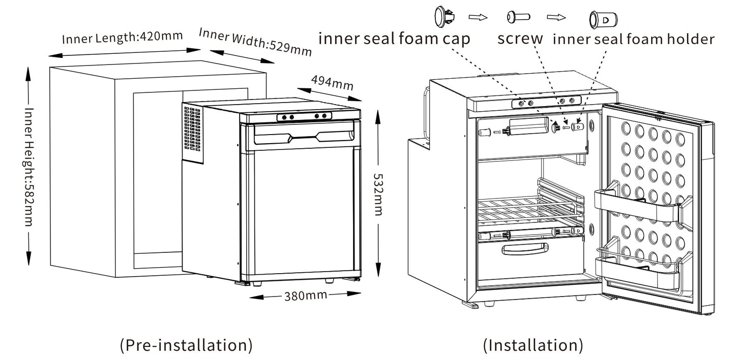 F50S - 50L 12V | 24V Fridge and Freezer Silver
