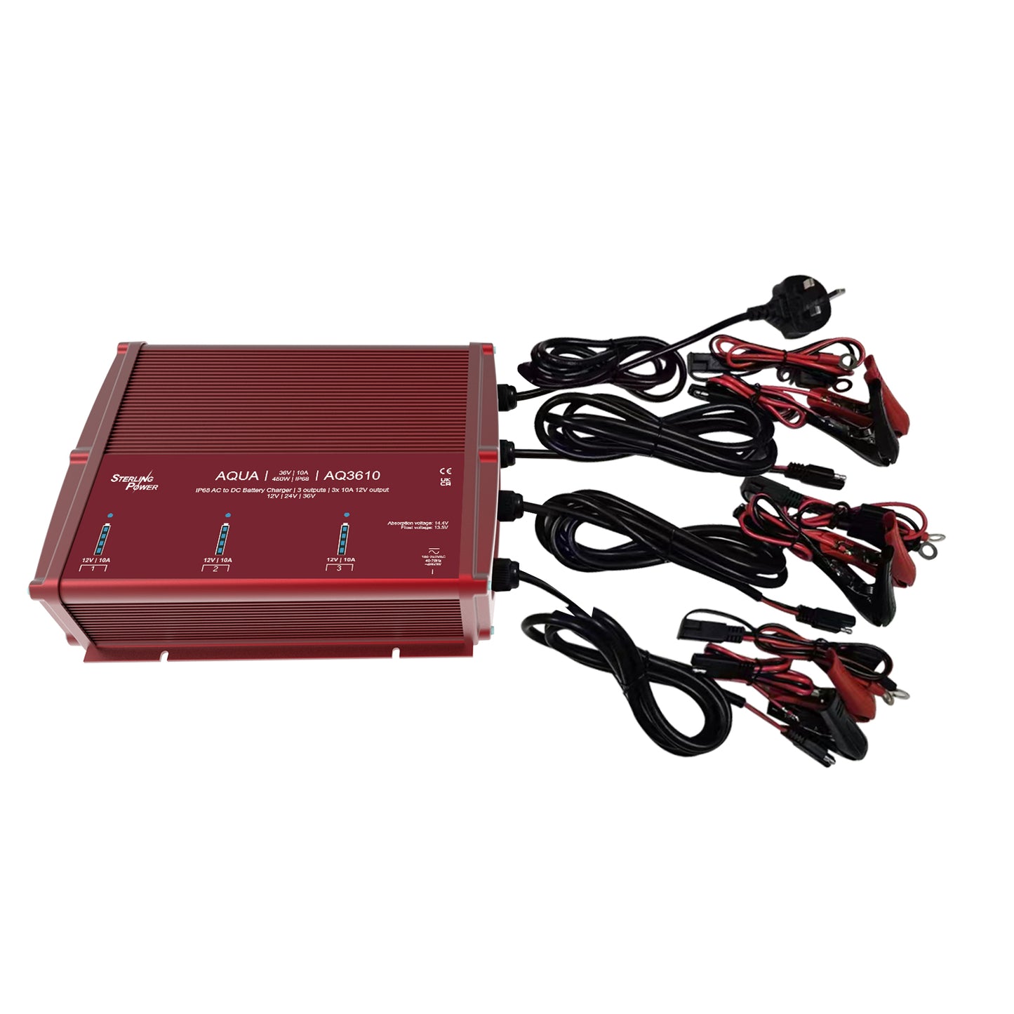 IP68 Waterproof AC to DC Battery Charger 12V | 24V | 36V | 48V | 60V AQUA range 100VAC-250VAC input - Available Now