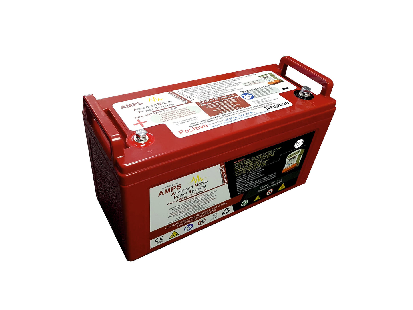 12V 120Ah LiFePO4 - Lithium Iron Phosphate Battery w/ Bluetooth