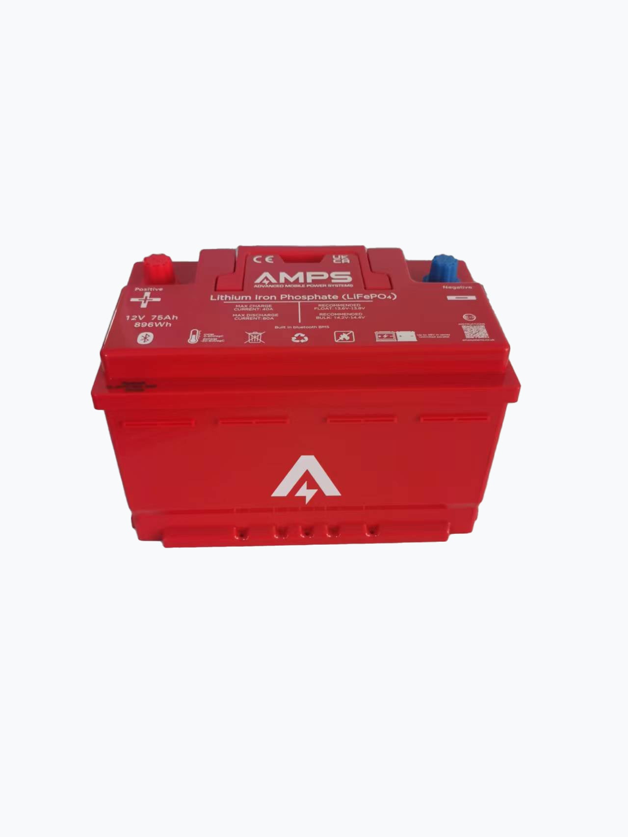 12V 75Ah LiFePO4 - Lithium Iron Phosphate Battery w/ Bluetooth