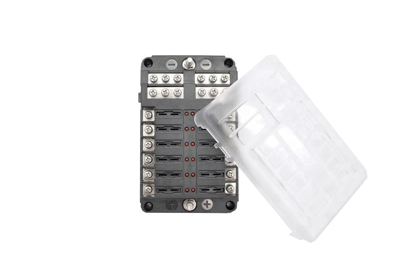 6Way / 12Way ATC / ATO Fuse Holder Blocks With Negative Bars and LED Fault Lights