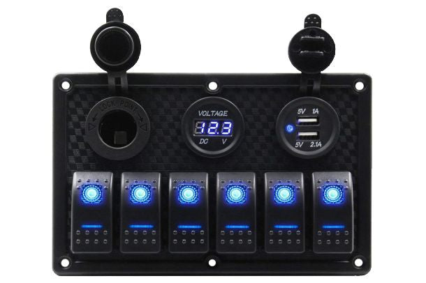 Switch panel with LEDs