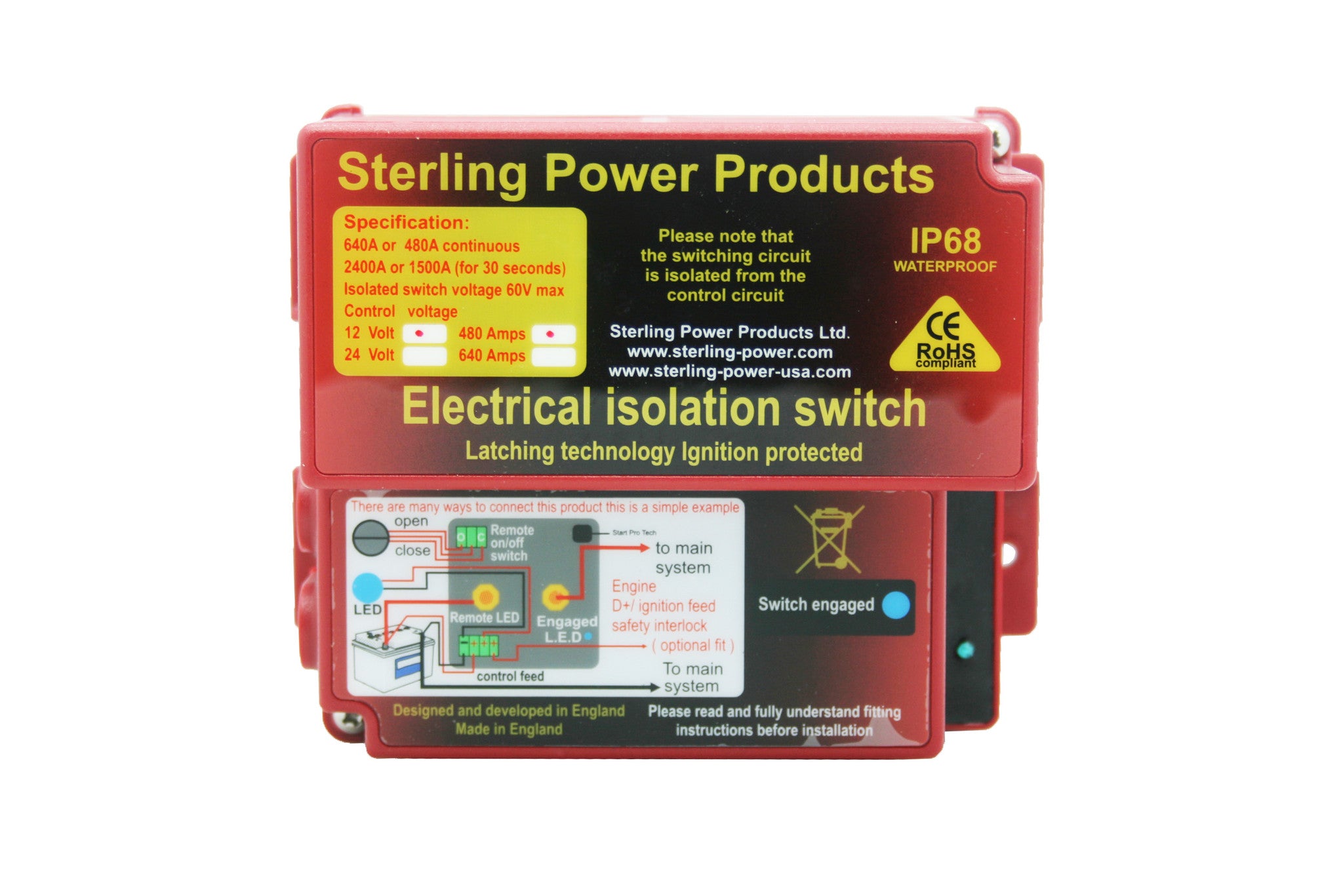 Sterling Power elektrischer Batterie-Hauptschalter 160A bis 640A