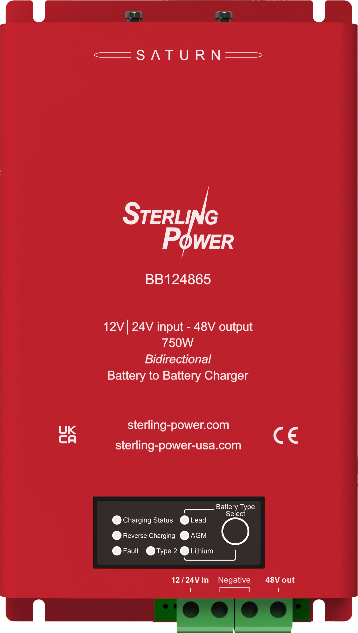 12V/24V to 48V Battery to Battery Charger w/ reverse charging feature + Jump Start Assistance